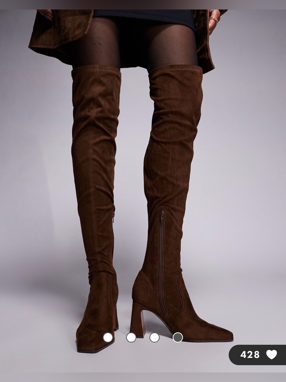 NWOT ASOS Design Kira Chisel Toe Over the Knee Boots in Chocolate size 7